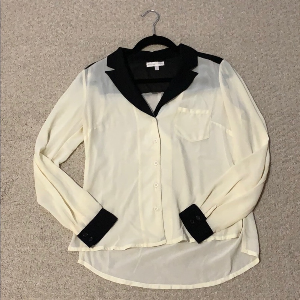 Ivory and black button up